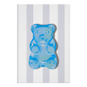 Blue Gummy Bear Semi-Gloss Poster