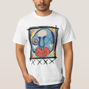 Blue Guy mixed media T-Shirt