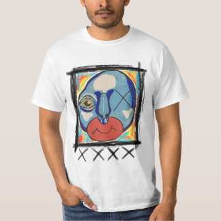 Blue Guy mixed media T-Shirt