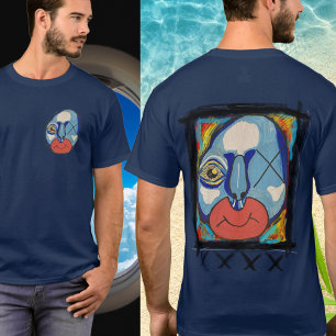Blue Guy mixed media T-Shirt