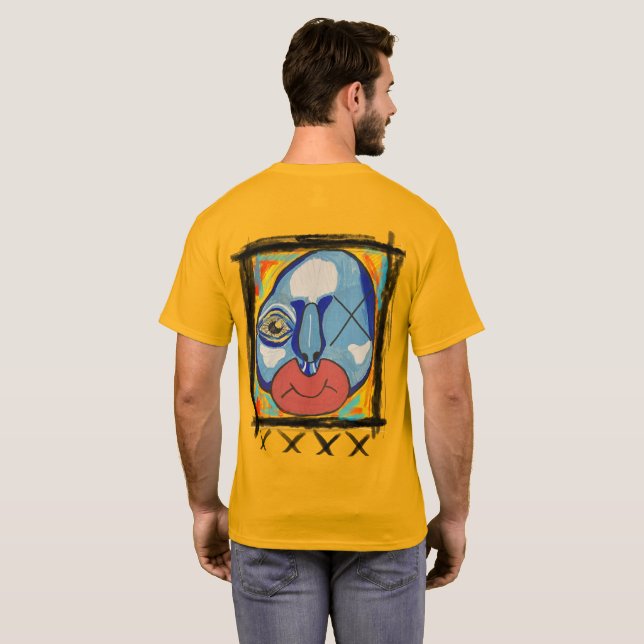 Blue Guy mixed media  T-Shirt (Back Full)