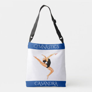 Blue Gymnastics tote! Personalized name. Crossbody Bag