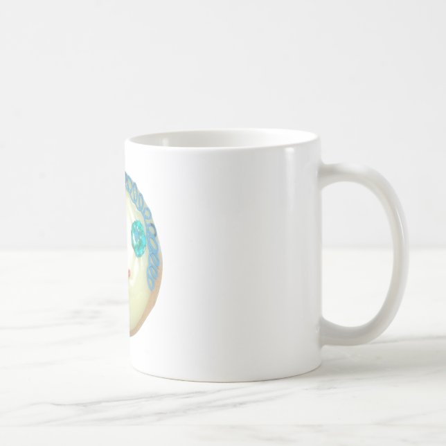 Blue Hair Emoji Art Print/Graphic Coffee Mug (Right)