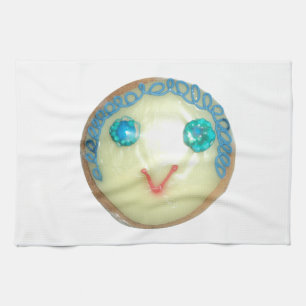 Blue Hair Emoji Art Print/Graphic Kitchen Towel