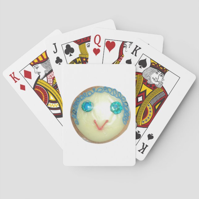 Blue Hair Emoji Art Print/Graphic Playing Cards (Back)