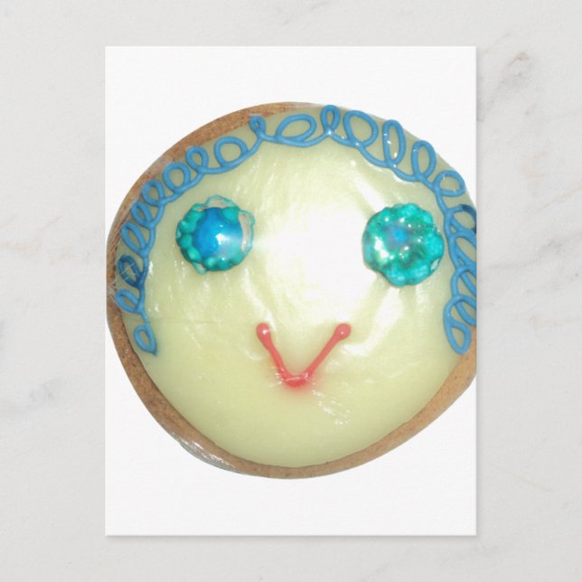 Blue Hair Emoji Art Print/Graphic Postcard (Front)