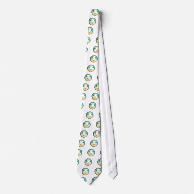 Blue Hair Emoji Art Print/Graphic Tie (Front)