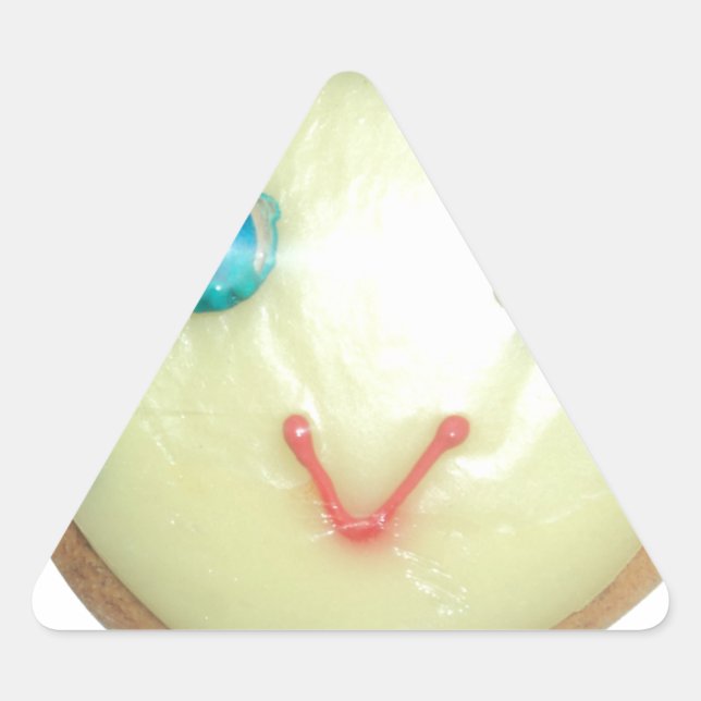 Blue Hair Emoji Art Print/Graphic Triangle Sticker (Front)