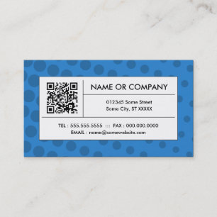 blue halftone QR code Business Card