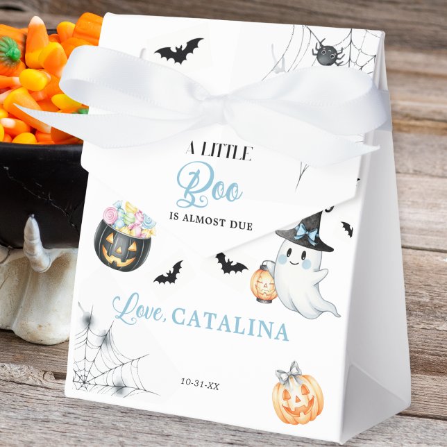 Blue Halloween Ghost Baby Shower Favor Box (Creator Uploaded)