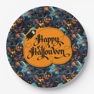 Blue Halloween  Paper Plate