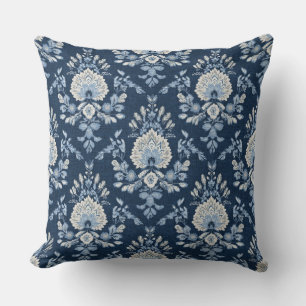 Blue Hamptons Throw Pillow