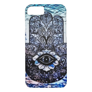 Blue Hamsa Eye Art Nouveau Case-Mate iPhone Case
