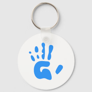 Blue Hand Print Keychain
