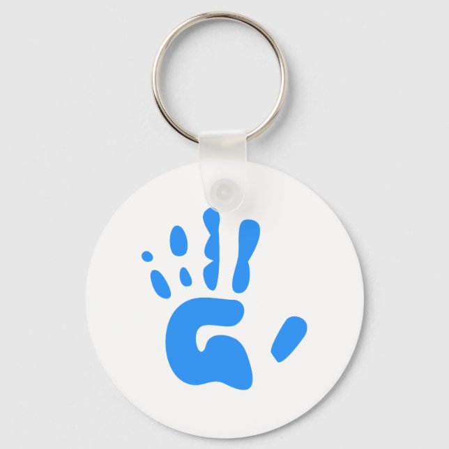 Blue Hand Print Keychain (Front)