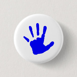 Blue Handprint 1 Inch Round Button