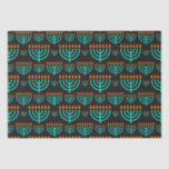 Blue Hanukkah Menorah Tissue Paper<br><div class="desc">A Festive Blue Festival Of Lights Menorah Tissue Paper For Hanukkah Gifts</div>