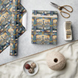 Blue Hanukkah Menorah Wrapping Paper<br><div class="desc">You are viewing The Lee Hiller Photography Art and Designs Collection of Home and Office Decor,  Apparel,  Gifts and Collectibles. The Designs include Lee Hiller Photography and Mixed Media Digital Art Collection http://LeeHiller.com</div>