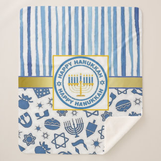 Blue Hanukkah Sherpa Blanket