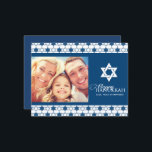 Blue Hanukkah Stars Of David Pattern Photo Modern Holiday Postcard<br><div class="desc">Designed by fat*fa*tin. Easy to customize with your own text,  photo or image. For custom requests,  please contact fat*fa*tin directly. Custom charges apply.

www.zazzle.com/fat_fa_tin
www.zazzle.com/color_therapy
www.zazzle.com/fatfatin_blue_knot
www.zazzle.com/fatfatin_red_knot
www.zazzle.com/fatfatin_mini_me
www.zazzle.com/fatfatin_box
www.zazzle.com/fatfatin_design
www.zazzle.com/fatfatin_ink</div>