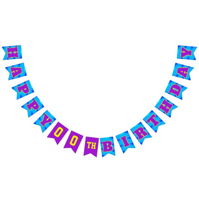 BLUE Happy Birthday | Editable Bunting Flags (All)