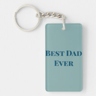 Blue happy father's day best Dad ever add text nam Keychain