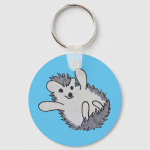 Blue Happy Hedgehog Keychain