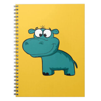 Blue Happy Hippo Notebook
