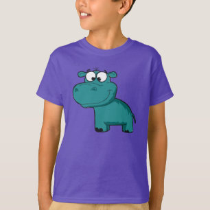 Blue Happy Hippo T-Shirt