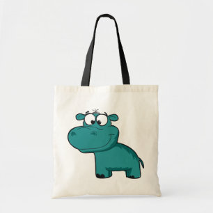 Blue Happy Hippo Tote Bag