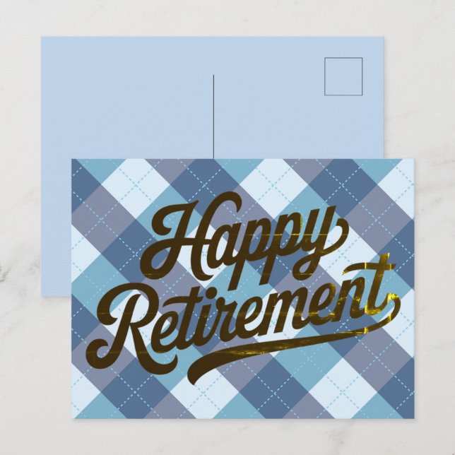 Blue Happy Retirement  Postcard (Front/Back)