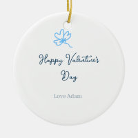Blue happy Valentine's day love name flower rustic