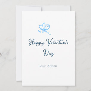 Blue happy Valentine's day love name flower rustic Invitation