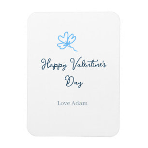 Blue happy Valentine's day love name flower rustic Magnet