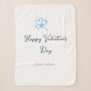 Blue happy Valentine's day love name flower rustic Sherpa Blanket