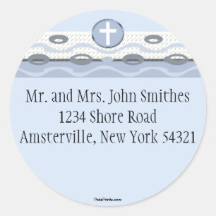 Blue Harmony Religious Return Address Sticker