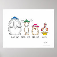 BLUE HAT, GREEN HAT, OOPS poster by Sandra Boynton