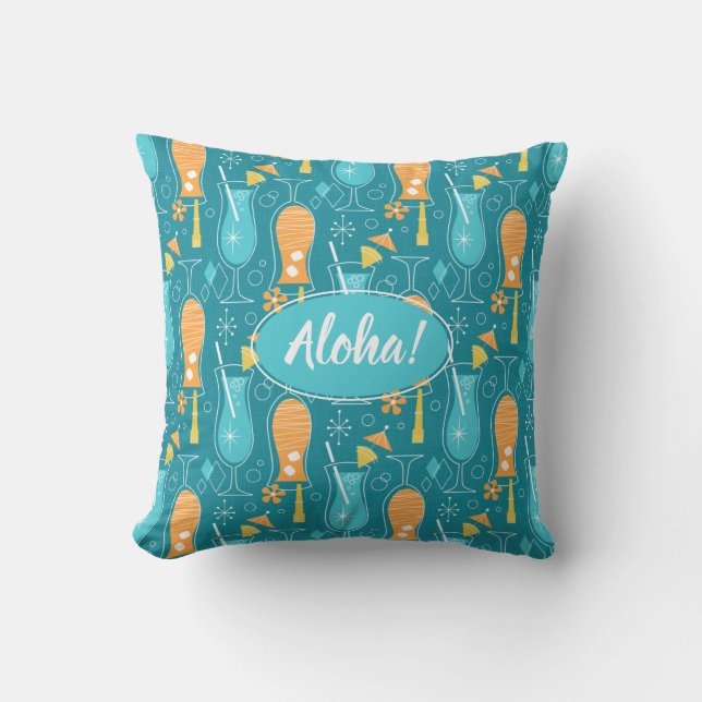 Blue Hawaii and Tropical Itch Outdoor Pillow (Front)