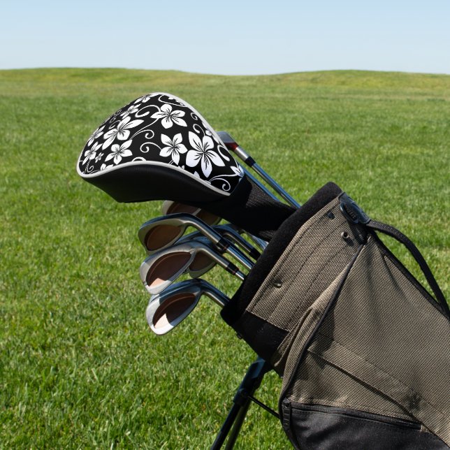 BLUE HAWAII (BLACK) GOLF HEAD COVER (In Situ)