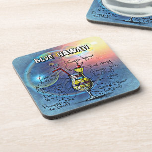 Blue Hawaii Cocktail (#1 of 12 Drink Recipe Sets) Coaster