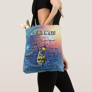 Blue Hawaii Cocktail (#1 of 12 Drink Recipe Sets) Tote Bag