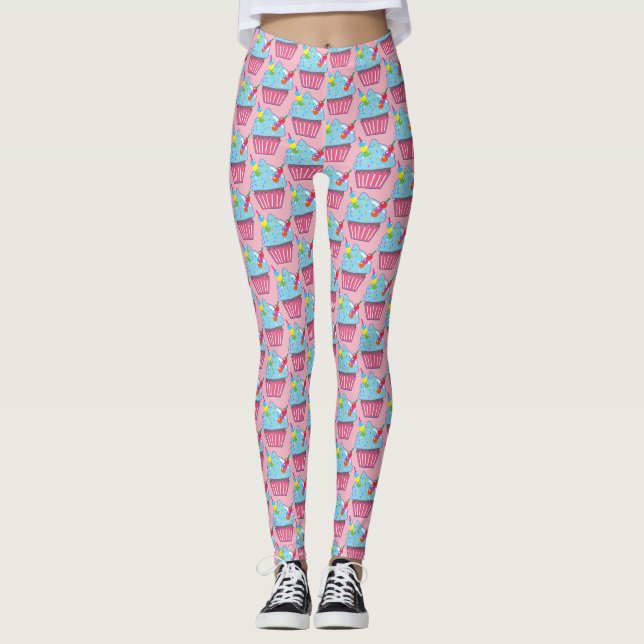 Blue Hawaii CUPCAKE Leggings (Front)