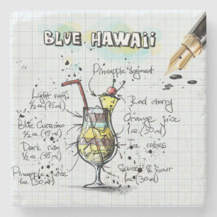 Blue Hawaii Drink Stone Coaster