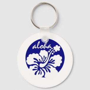 blue Hawaii flower Keychain