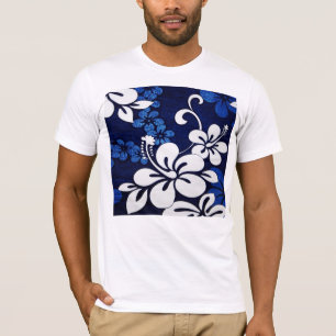 Blue Hawaii Flowers T-Shirt