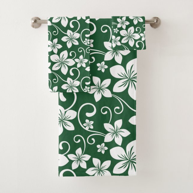 BLUE HAWAII (FOREST GREEN) BATH TOWEL SET (Insitu)