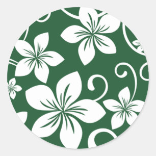 BLUE HAWAII (FOREST GREEN) CLASSIC ROUND STICKER