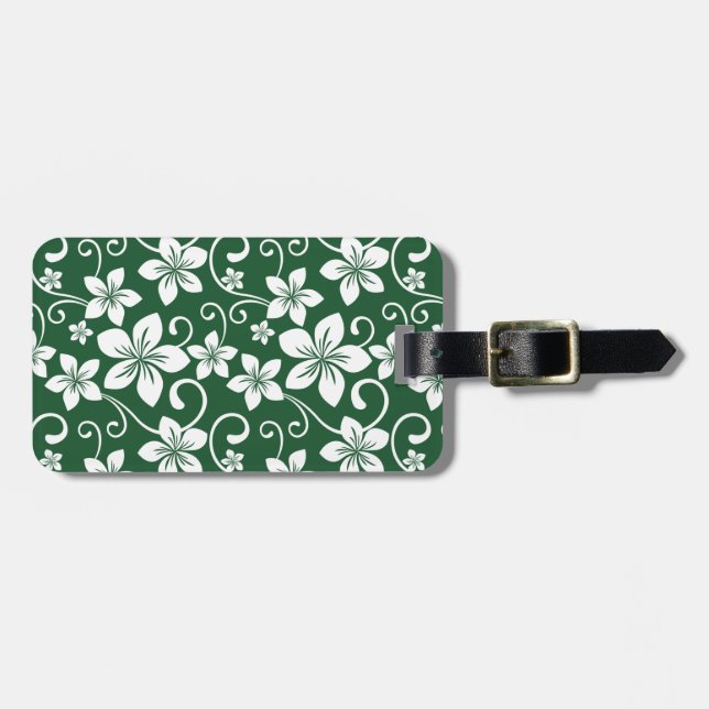 BLUE HAWAII (FOREST GREEN) LUGGAGE TAG (Front Horizontal)