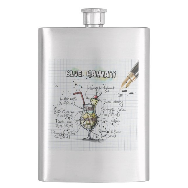 Blue Hawaii Hip Flask (Front)