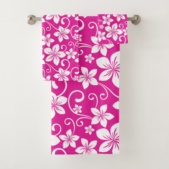 BLUE HAWAII (HOT PINK) BATH TOWEL SET (Insitu)